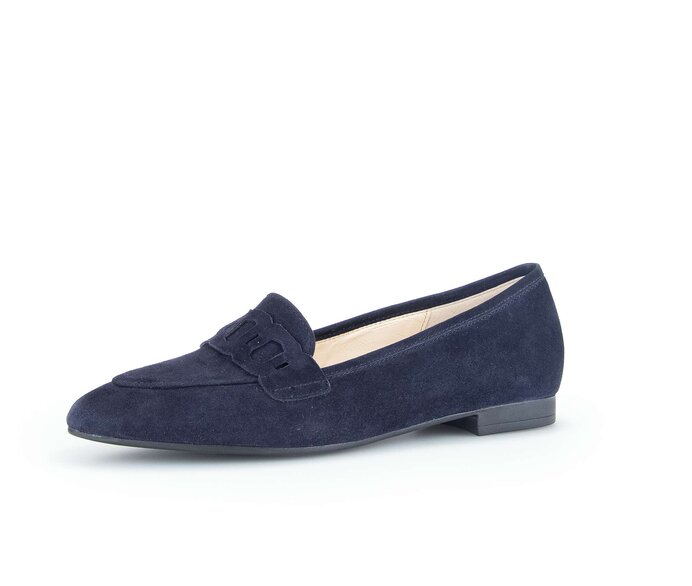 Gabor Damen  Eleganter Ballerina Blau - Rauleder
