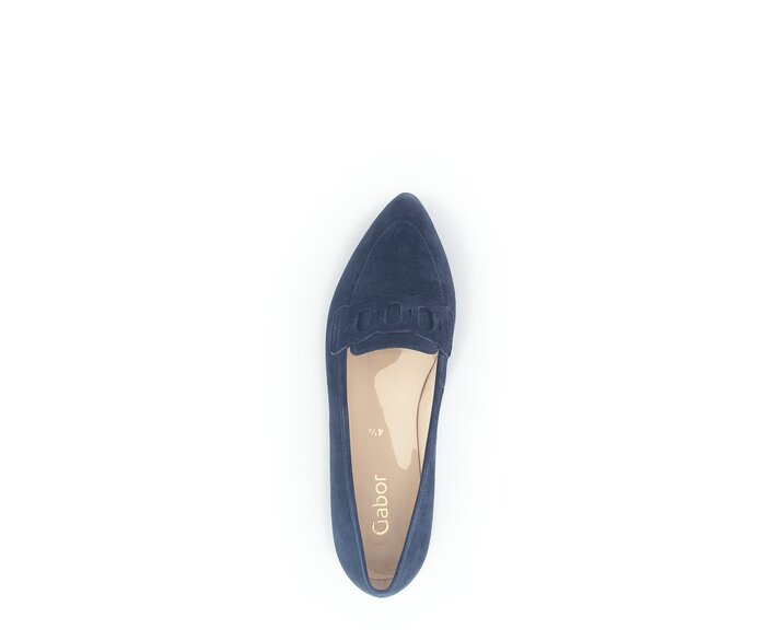 Gabor Damen  Eleganter Ballerina Blau - Rauleder