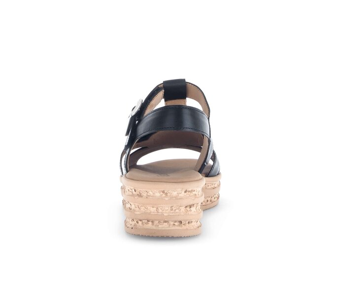 Gabor Damen  Plateau Sandale Schwarz - Glattleder