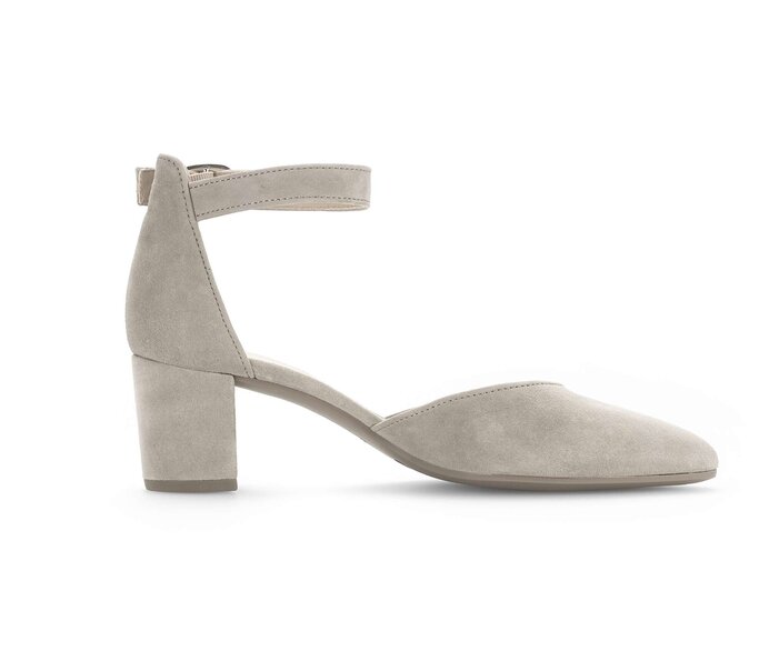 Gabor Damen  Spangenpumps Grau - Rauleder