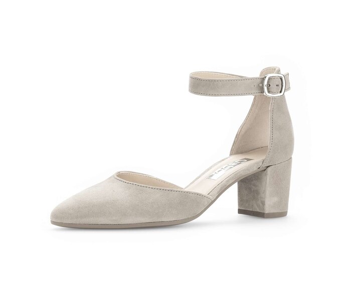 Gabor Damen  Spangenpumps Grau - Rauleder