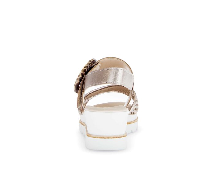 Gabor Damen  Plateau Sandale Gold - Effektleder