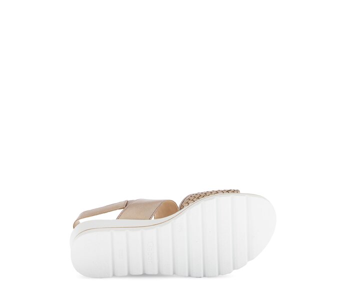 Gabor Damen  Plateau Sandale Gold - Effektleder