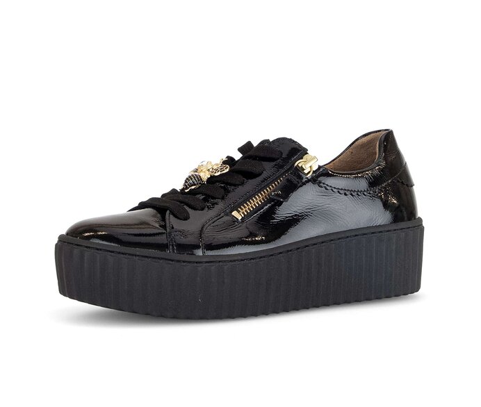 Gabor Damen  Sneaker Low Schwarz - Lackleder