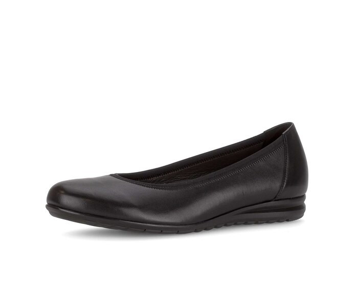 Gabor Damen  Sportliche Ballerina Schwarz - Glattleder