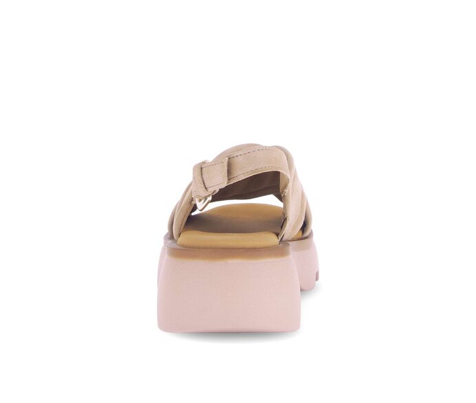 Gabor Damen  Riemchensandale Beige - Rauleder