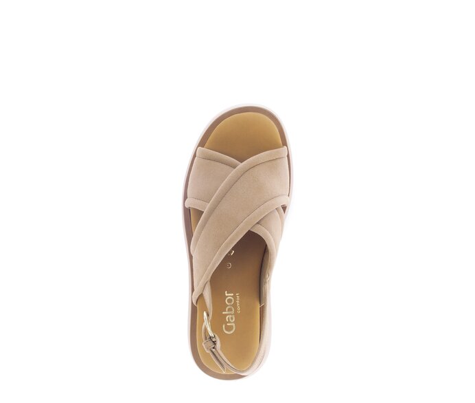 Gabor Damen  Riemchensandale Beige - Rauleder