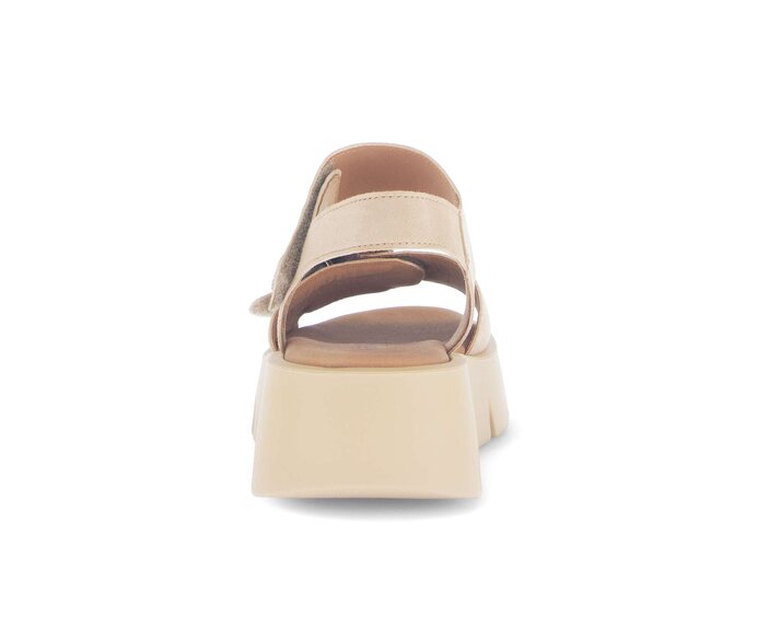 Gabor Damen  Plateau Sandale Beige - Rauleder