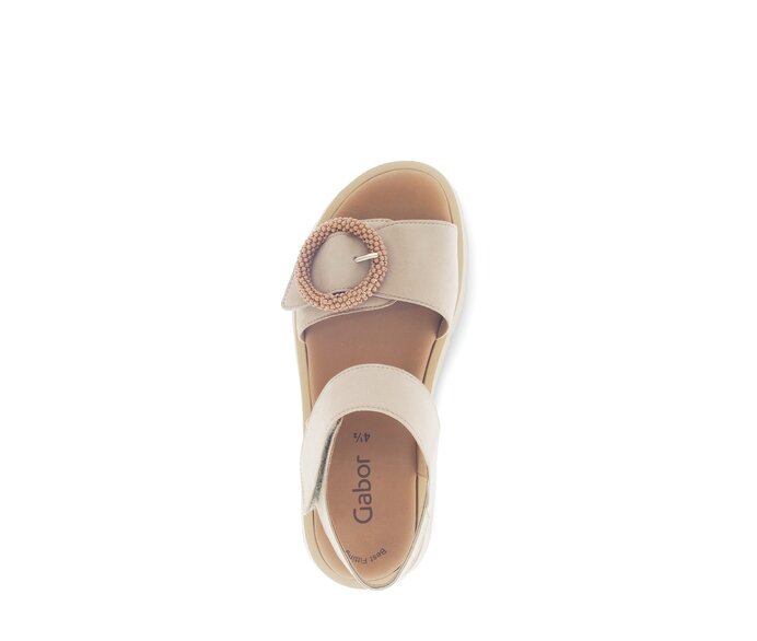 Gabor Damen  Plateau Sandale Beige - Rauleder