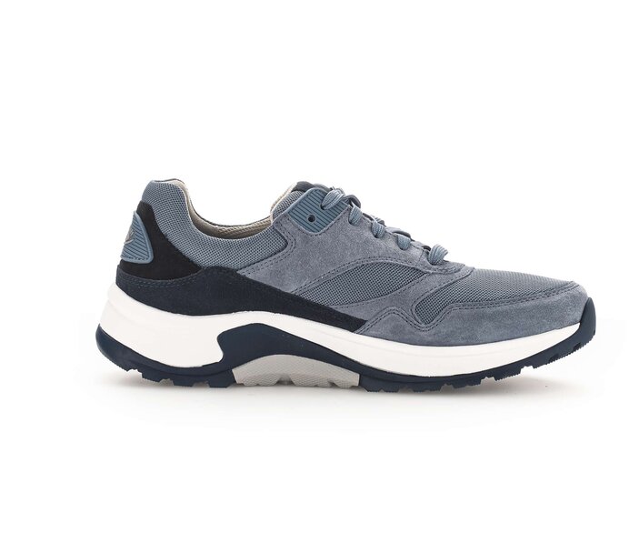 Gabor Herren Rollingsoft Sneaker Low Blau - Materialmix Leder/Textil