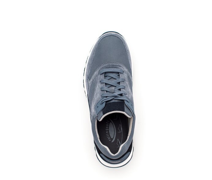 Gabor Herren Rollingsoft Sneaker Low Blau - Materialmix Leder/Textil
