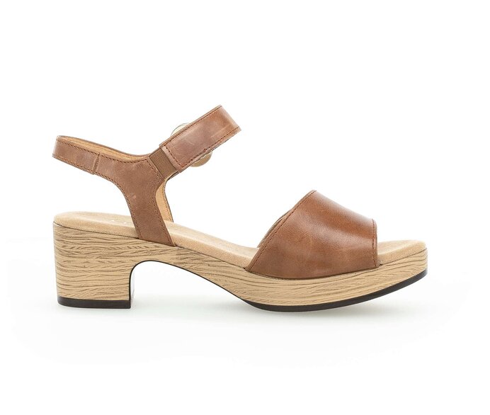 Gabor Damen  Plateau Sandale Braun - Glattleder