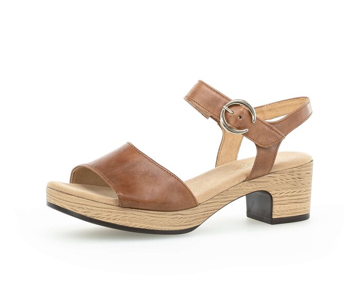 Gabor Damen  Plateau Sandale Braun - Glattleder