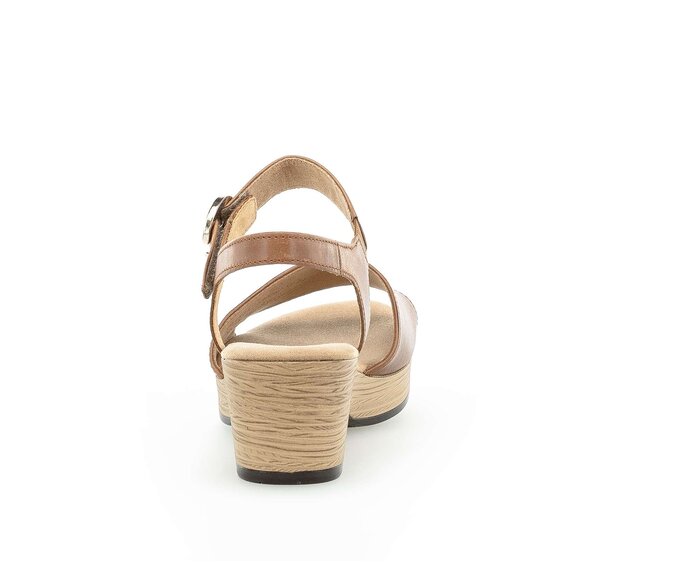 Gabor Damen  Plateau Sandale Braun - Glattleder