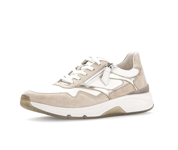 Gabor Damen  Sneaker Low Beige - Materialmix Leder