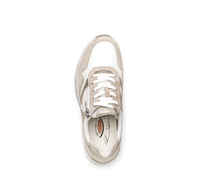 Gabor Damen  Sneaker Low Beige - Materialmix Leder