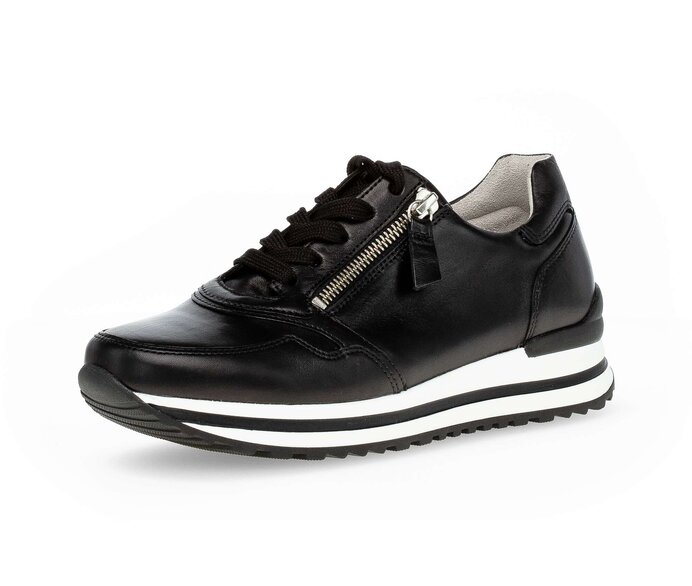 Gabor Damen  Sneaker Low Schwarz - Glattleder