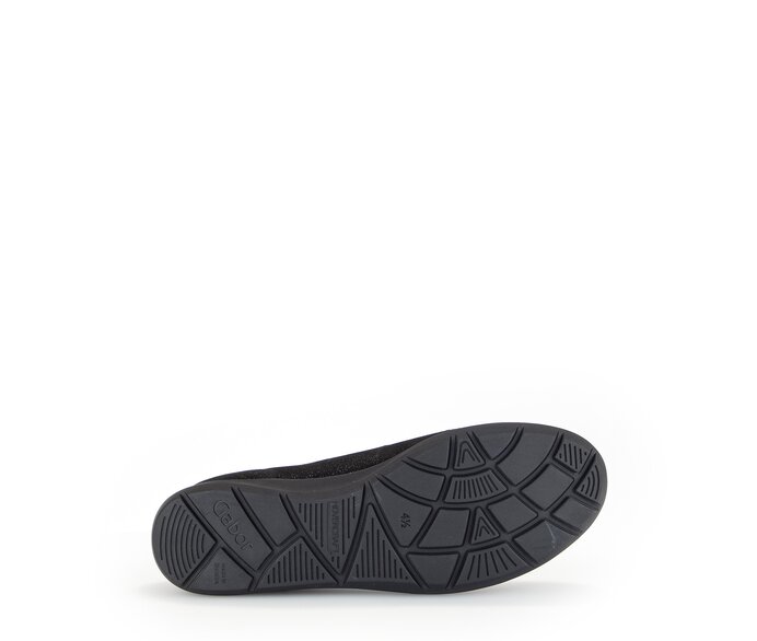 Gabor Damen  Sportliche Ballerina Schwarz - Effektleder