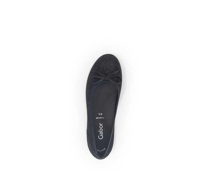 Gabor Damen  Sportliche Ballerina Schwarz - Effektleder