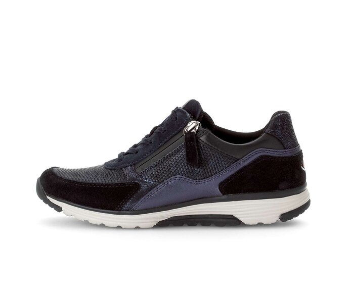 Gabor Damen Sneaker Low Blau - Materialmix Leder/Lederimitat