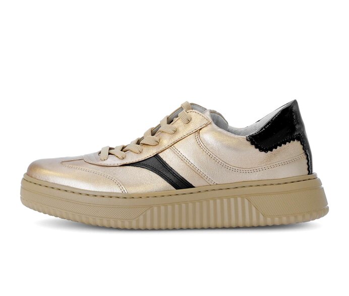 Gabor Damen Sneaker Low Gold - Materialmix Leder