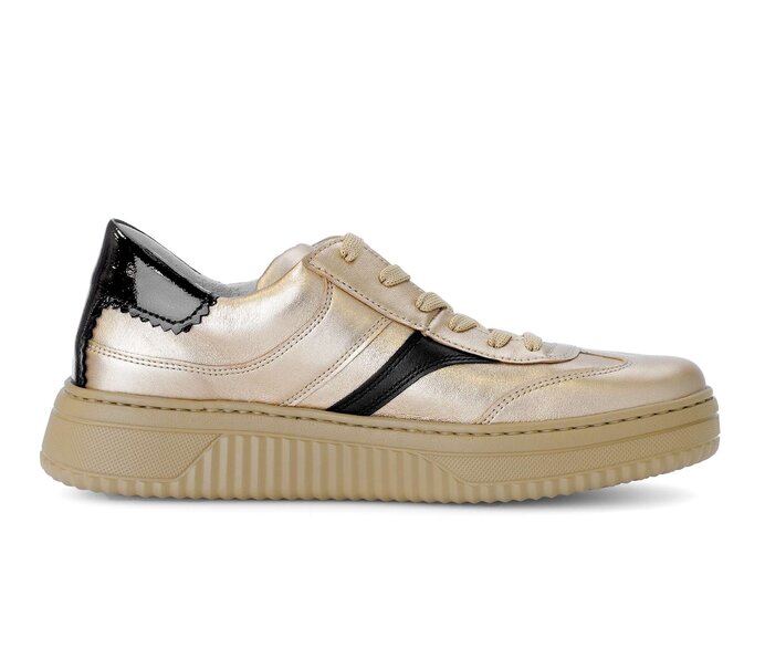 Gabor Damen  Sneaker Low Gold - Materialmix Leder