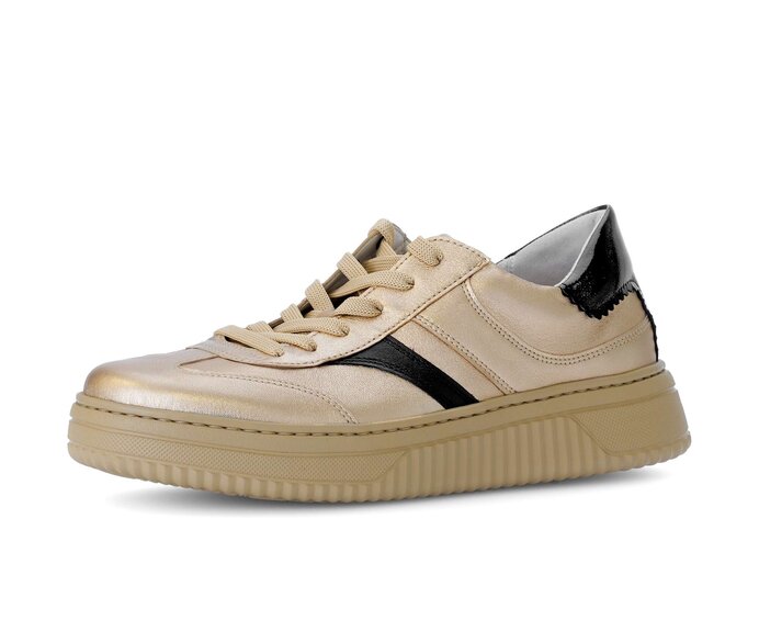 Gabor Damen  Sneaker Low Gold - Materialmix Leder