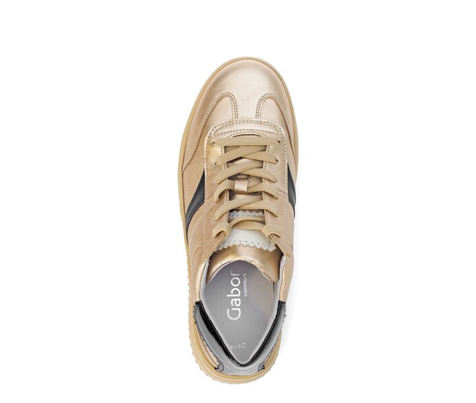 Gabor Damen  Sneaker Low Gold - Materialmix Leder