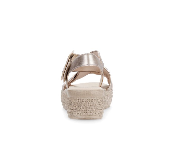 Gabor Damen  Plateau Sandale Gold - Effektleder
