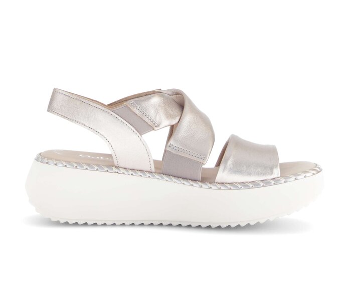 Gabor Damen  Plateau Sandale Gold - Effektleder