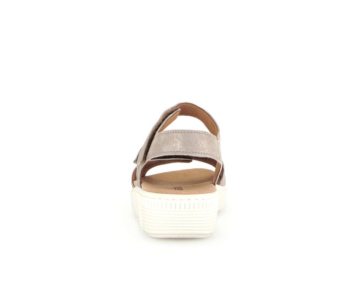 Gabor Damen  Plateau Sandale Beige - Effektleder