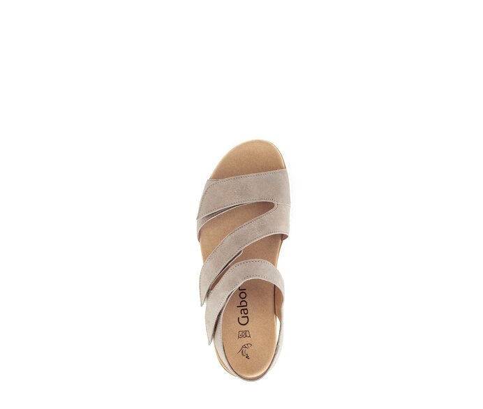 Gabor Damen  Plateau Sandale Beige - Effektleder
