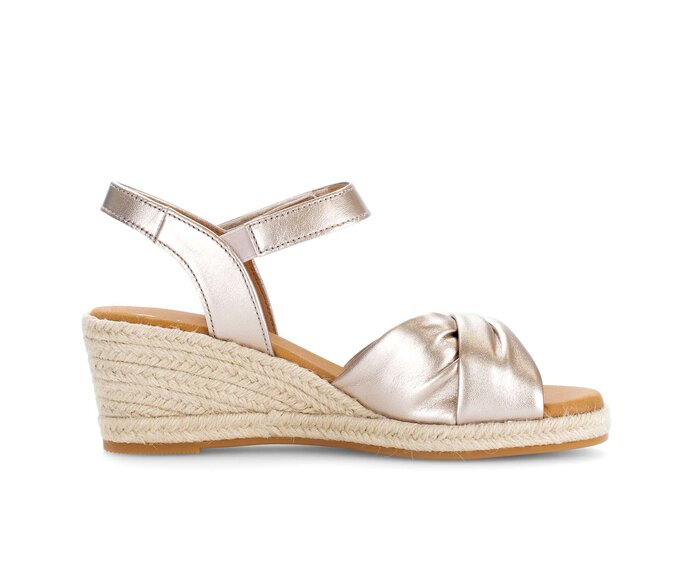 Gabor Damen  Keilsandalette Gold - Effektleder