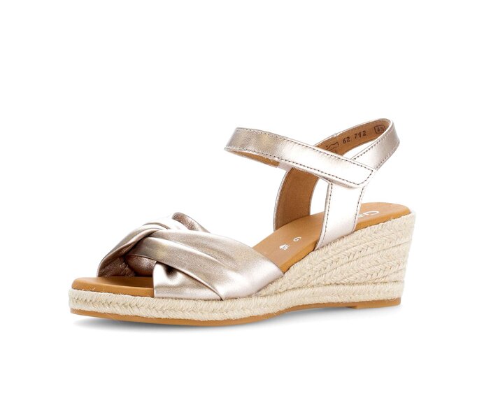 Gabor Damen  Keilsandalette Gold - Effektleder