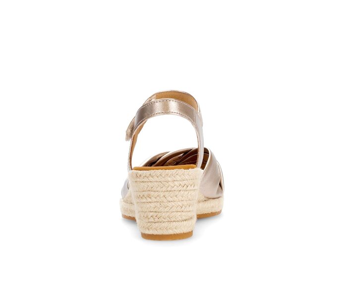 Gabor Damen  Keilsandalette Gold - Effektleder