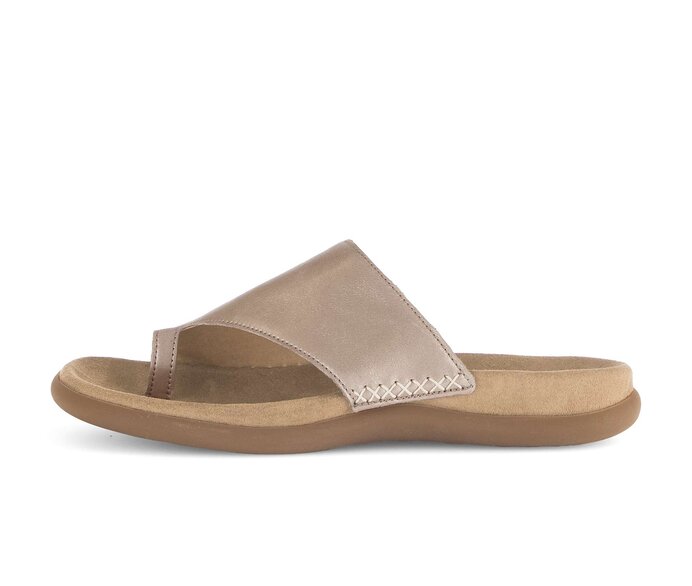 Gabor Damen Zehentrenner Beige - Effektleder