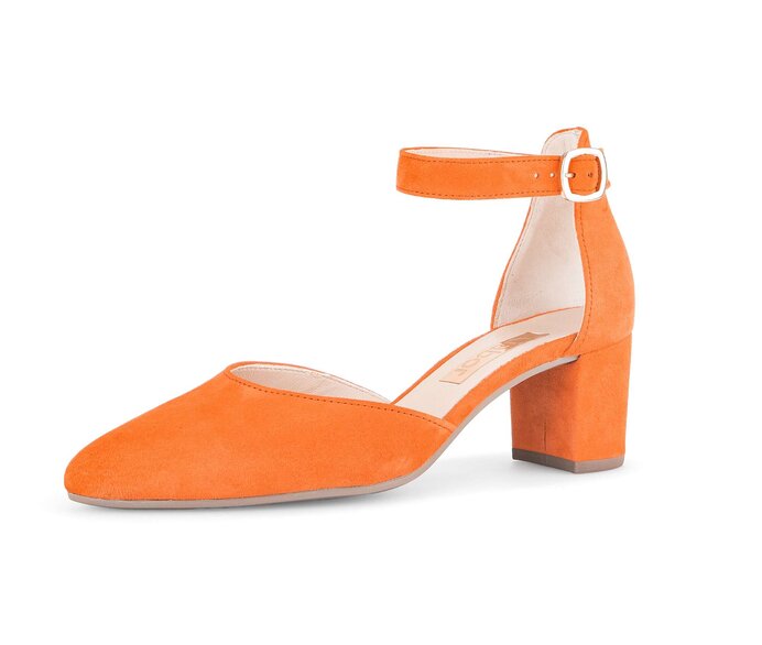 Gabor Damen  Spangenpumps Orange - Rauleder