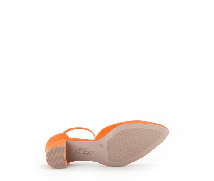Gabor Damen  Spangenpumps Orange - Rauleder
