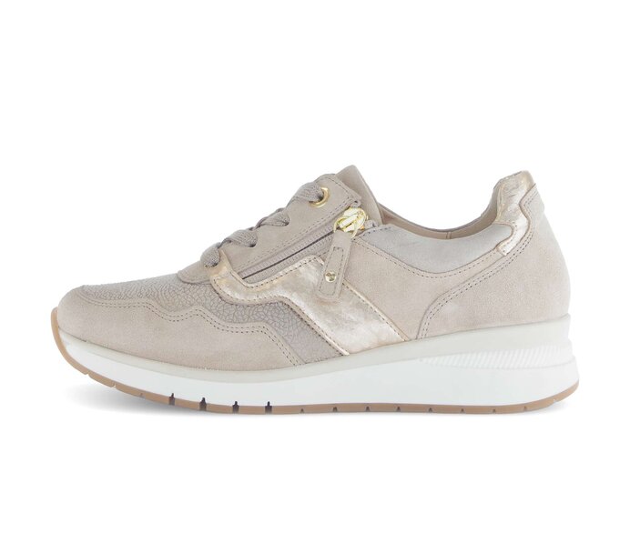 Gabor Damen Sneaker Low Beige - Materialmix Leder/Lederimitat