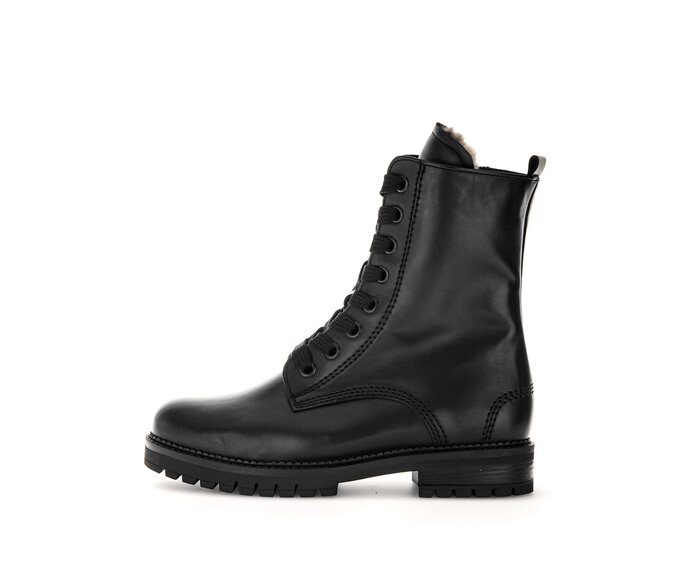 Gabor Damen Schnürstiefelette Schwarz - Glattleder