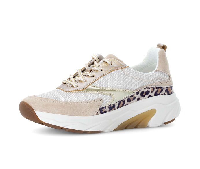 Gabor Damen  Sneaker Low Beige - Materialmix Leder/Lederimitat