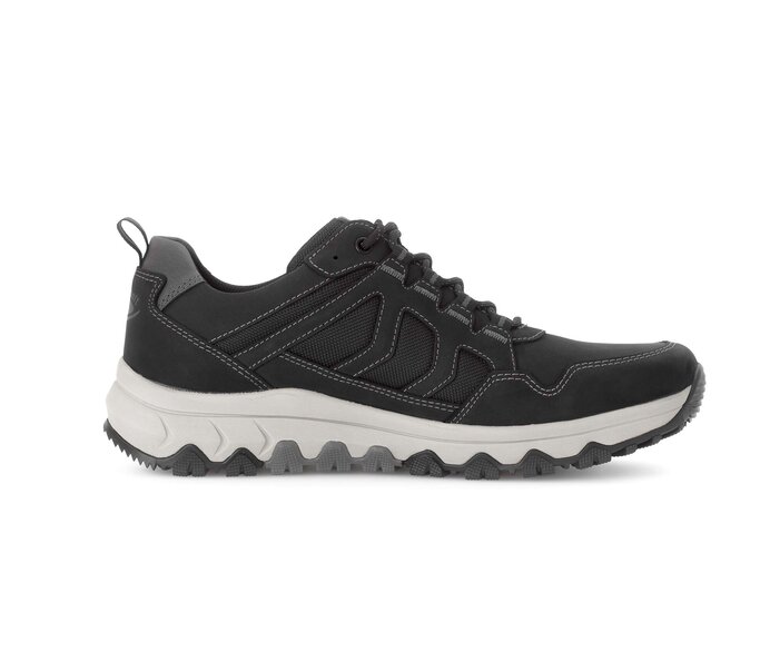 Gabor Herren Rollingsoft Sneaker Low Schwarz - Materialmix Leder/Textil