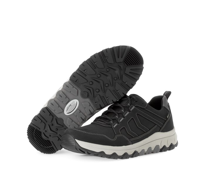 Gabor Herren Rollingsoft Sneaker Low Schwarz - Materialmix Leder/Textil