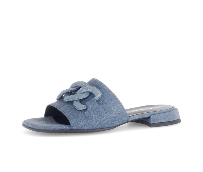 Gabor Damen  Pantolette Blau - Materialmix Leder