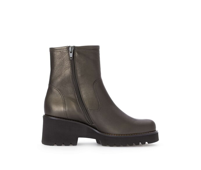 Gabor Damen  Plateau Stiefelette Grün - Effektleder