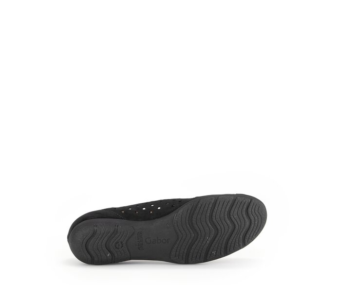 Gabor Damen  Sportliche Ballerina Schwarz - Rauleder