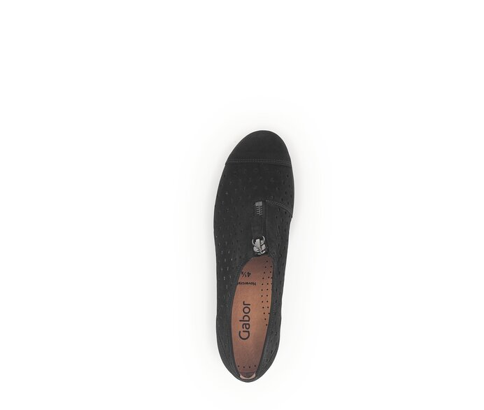 Gabor Damen  Sportliche Ballerina Schwarz - Rauleder
