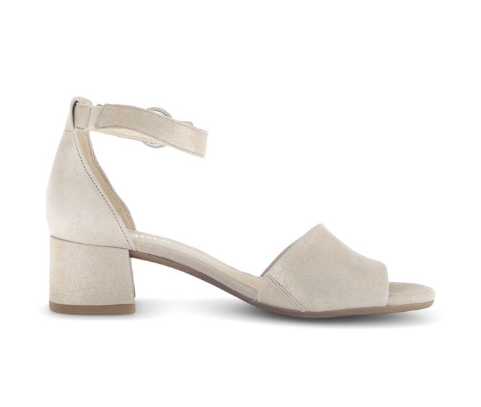 Gabor Damen  Riemchensandale Beige - Effektleder