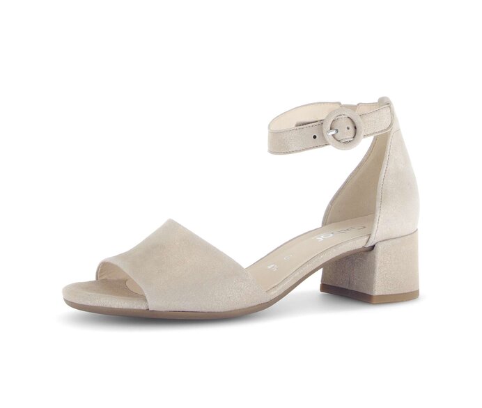 Gabor Damen  Riemchensandale Beige - Effektleder