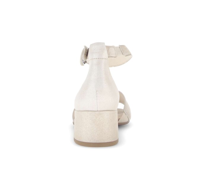 Gabor Damen  Riemchensandale Beige - Effektleder